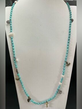 AMERICAN EAGLE OUTFITTERS FAUX TURQUOISE AND CHARMS NECKLACE